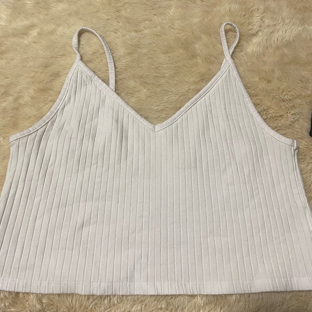 H&M V-Neck Spaghetti Strap Tank Top - White